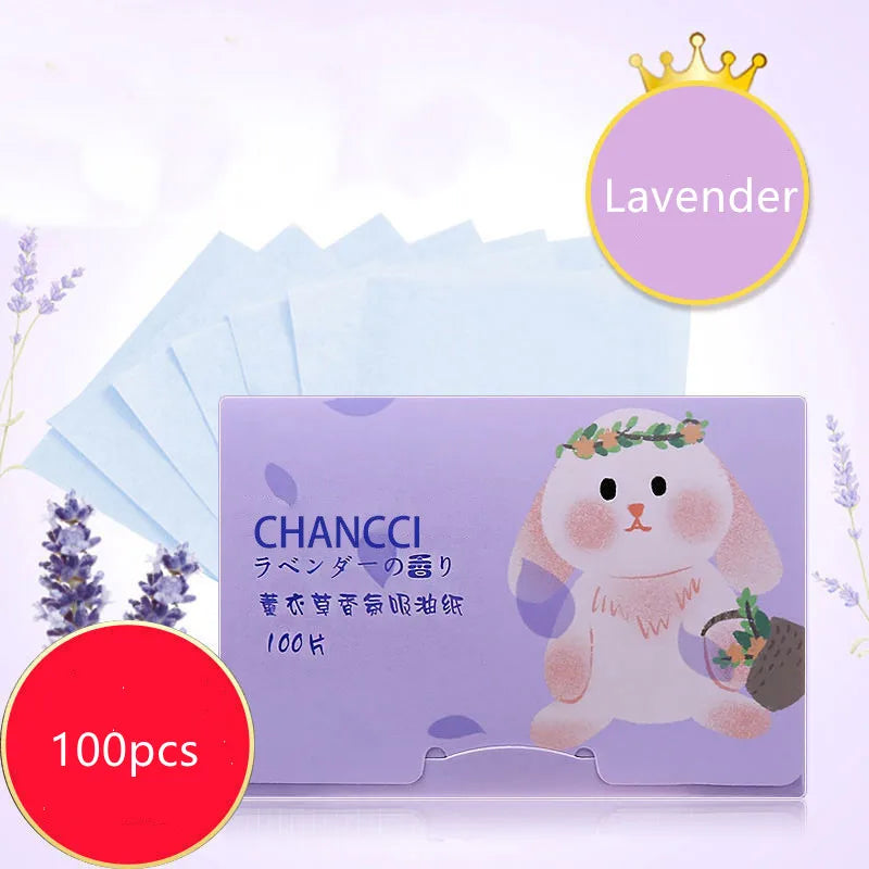 100 Sheets/pack Protable Facial Absorbent Paper Oil Control Wipes Absorbing Sheet Matcha Oily Face Blotting Matting Tissue