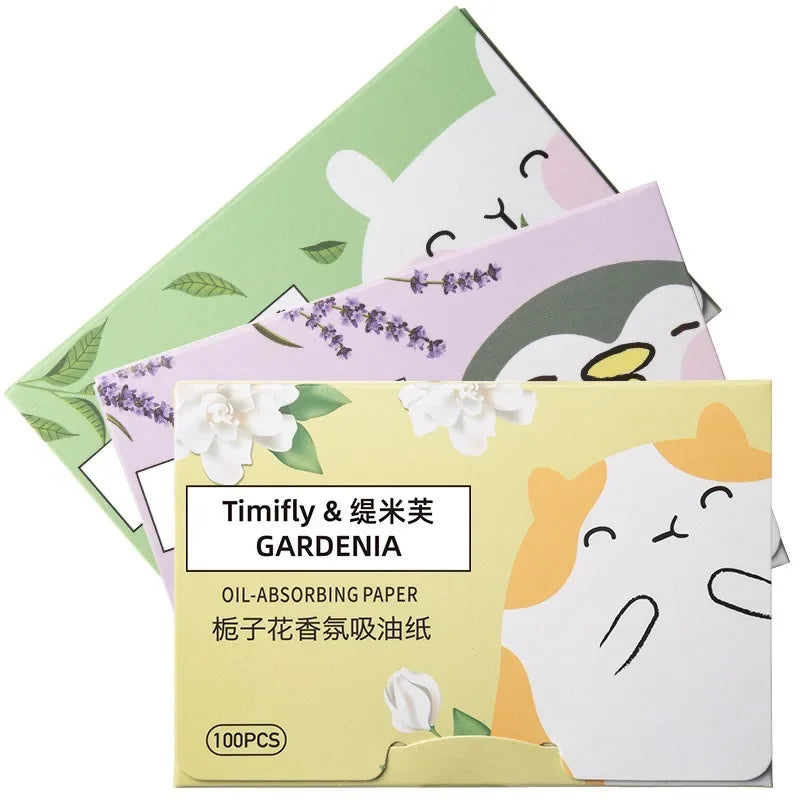 100 Sheets/pack Protable Facial Absorbent Paper Oil Control Wipes Absorbing Sheet Matcha Oily Face Blotting Matting Tissue