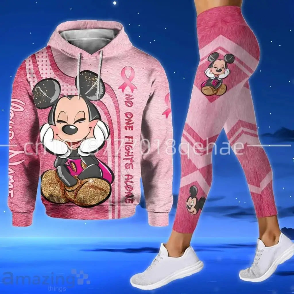 2024 3D Women's Set Sports  Pants Sports Disney Yoga Set Pink Fashion Sportswear Essential Hooded felpe sweat femme top femme