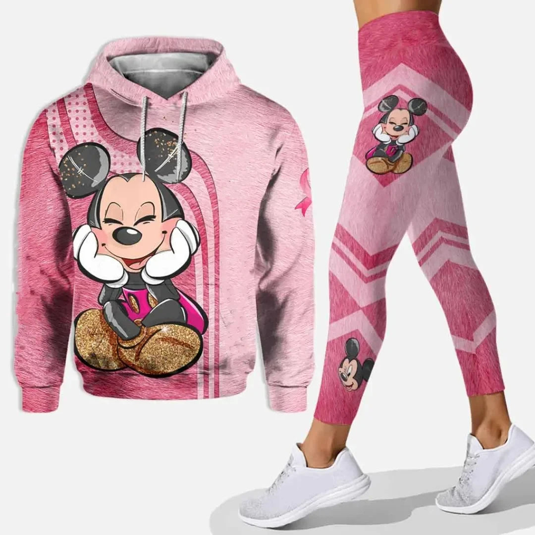 2024 3D Women's Set Sports  Pants Sports Disney Yoga Set Pink Fashion Sportswear Essential Hooded felpe sweat femme top femme