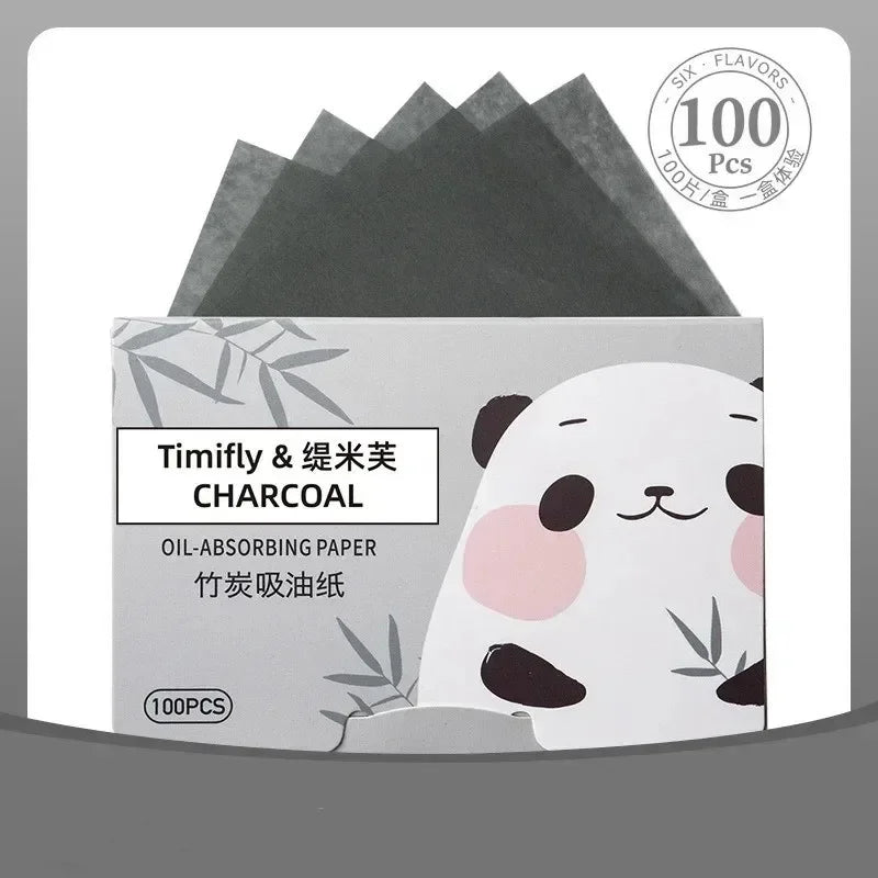 100 Sheets/pack Protable Facial Absorbent Paper Oil Control Wipes Absorbing Sheet Matcha Oily Face Blotting Matting Tissue