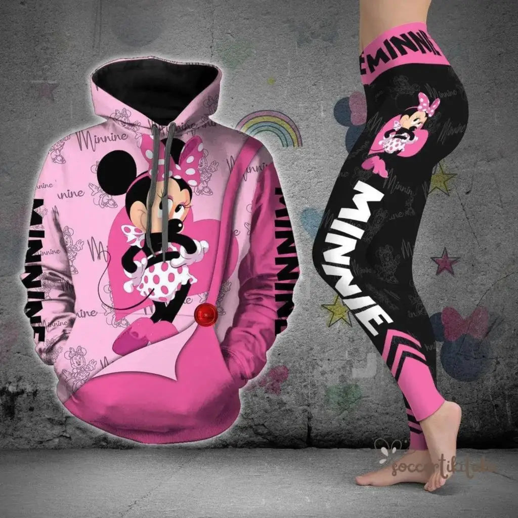 2024 3D Women's Set Sports  Pants Sports Disney Yoga Set Pink Fashion Sportswear Essential Hooded felpe sweat femme top femme